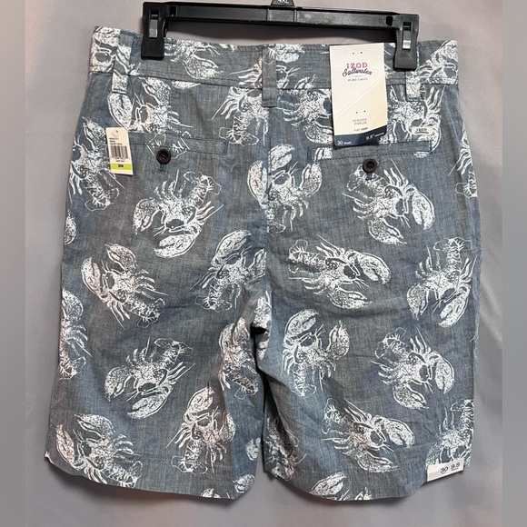 Izod SaltWater‎ Men's  Red Shorts Chino Lobster Print Size 30W 9.5 Inseam NWT - Picture 4 of 12